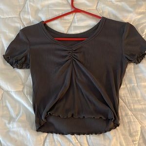 (5 for 25) Gray scrunched crop top